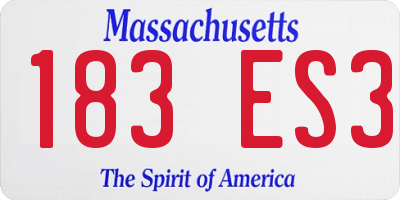 MA license plate 183ES3