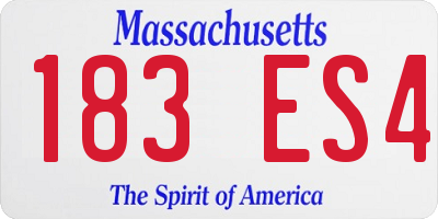 MA license plate 183ES4