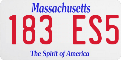 MA license plate 183ES5