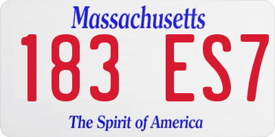 MA license plate 183ES7