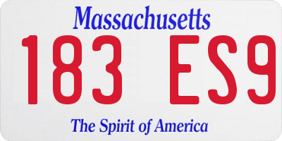 MA license plate 183ES9