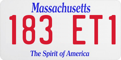 MA license plate 183ET1