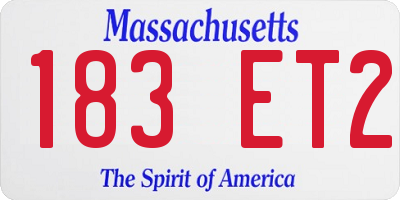MA license plate 183ET2