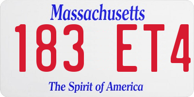 MA license plate 183ET4