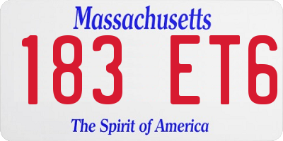 MA license plate 183ET6