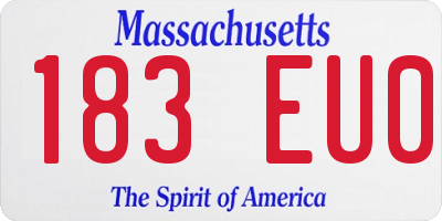 MA license plate 183EU0