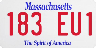 MA license plate 183EU1