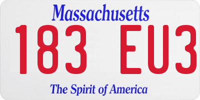 MA license plate 183EU3