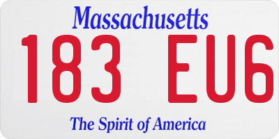 MA license plate 183EU6