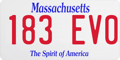 MA license plate 183EV0