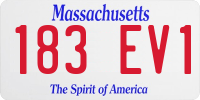 MA license plate 183EV1