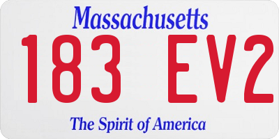 MA license plate 183EV2
