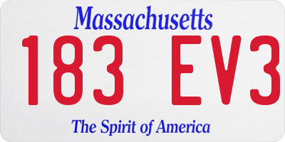 MA license plate 183EV3