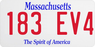 MA license plate 183EV4