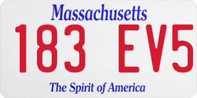 MA license plate 183EV5