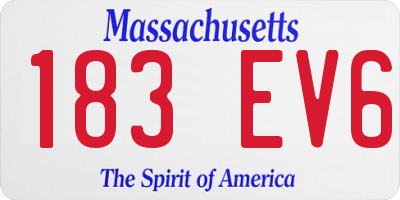 MA license plate 183EV6
