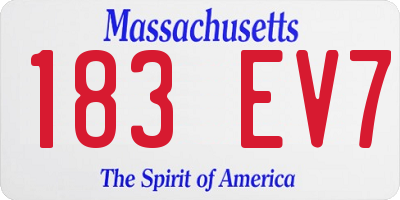 MA license plate 183EV7