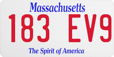 MA license plate 183EV9