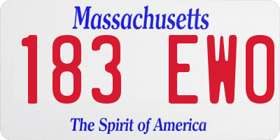 MA license plate 183EW0