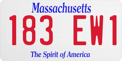 MA license plate 183EW1