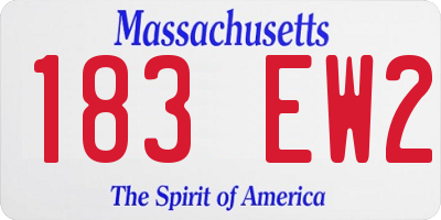 MA license plate 183EW2