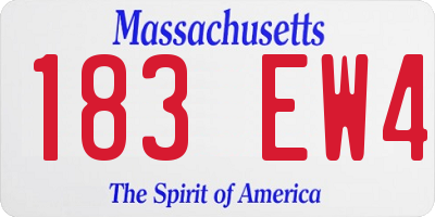 MA license plate 183EW4