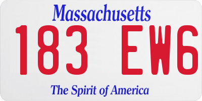 MA license plate 183EW6