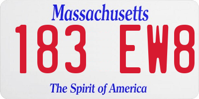 MA license plate 183EW8