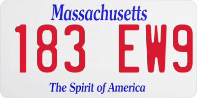 MA license plate 183EW9