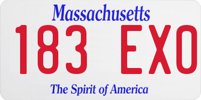 MA license plate 183EX0
