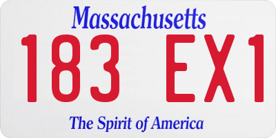 MA license plate 183EX1