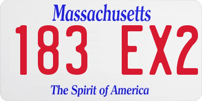 MA license plate 183EX2