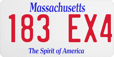 MA license plate 183EX4