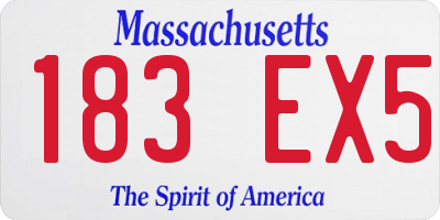 MA license plate 183EX5