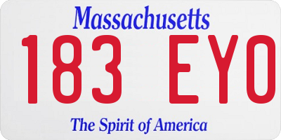MA license plate 183EY0