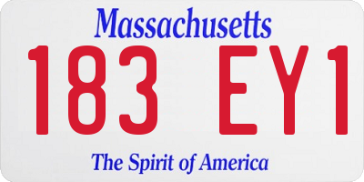 MA license plate 183EY1