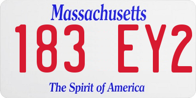 MA license plate 183EY2