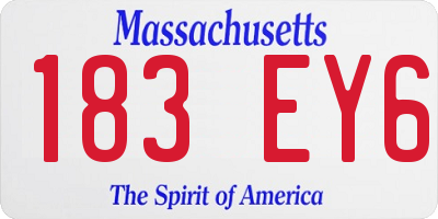 MA license plate 183EY6