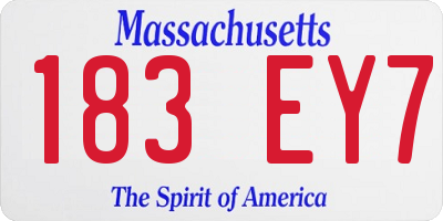 MA license plate 183EY7