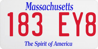 MA license plate 183EY8