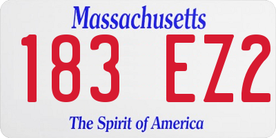 MA license plate 183EZ2