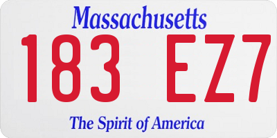 MA license plate 183EZ7