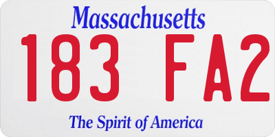 MA license plate 183FA2
