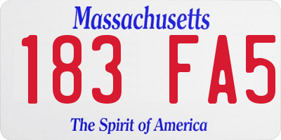 MA license plate 183FA5