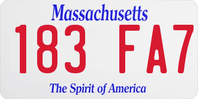 MA license plate 183FA7