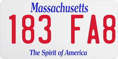 MA license plate 183FA8