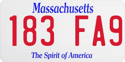 MA license plate 183FA9