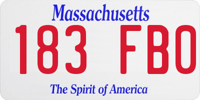 MA license plate 183FB0