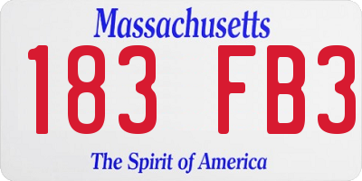 MA license plate 183FB3
