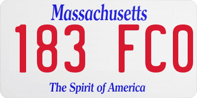 MA license plate 183FC0